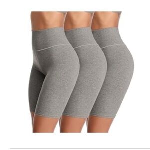 Gray High-Waisted Biker Shorts